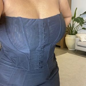 House of CB Mesh Corsette Midi Dress